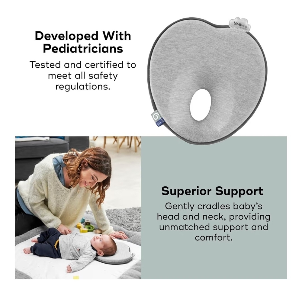 Gray Baby Head Support Pillow - Picture 3 of 8